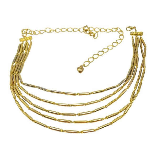Unbranded Accessories - Gold Tone Mid Century Boho Floral Hollow Chain Lin